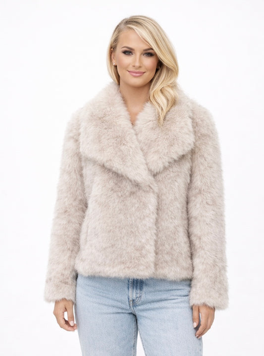 Faux Fur Jacket – Beige