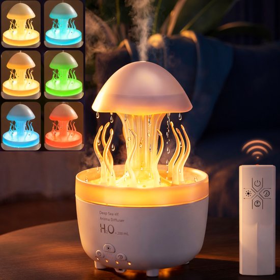 Aroma Diffuser 300ml met 8 Etherische Oliën – Geurverspreider & Luchtbevochtiger – Met Afstandsbediening